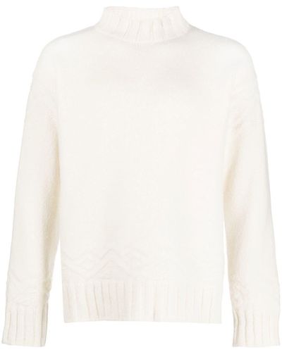 Etro Mock-neck Wool-blend Sweater - White