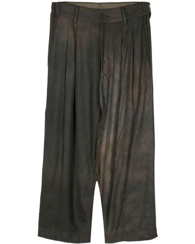 Ziggy Chen Striped Loose Fit Trousers - Grey