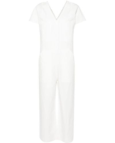 A.P.C. Short-sleeve V-neck Jumpsuit - White