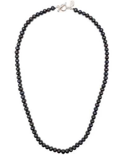 Dower & Hall Peacock Pearl Necklace - Grey