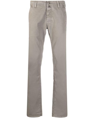 Jacob Cohen Scarf-detail Straight-leg Trousers - Grey