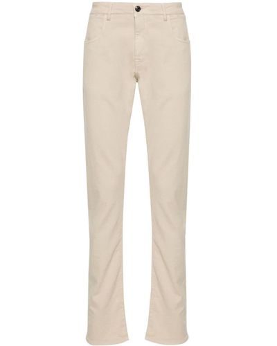 Canali Halbhohe Slim-Fit-Hose - Natur