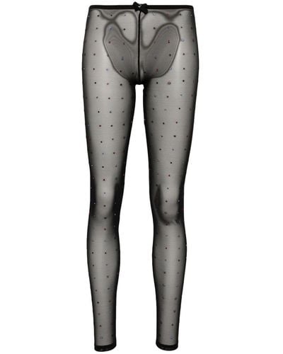 DSquared² Sequined Semi-sheer Tights - Grey