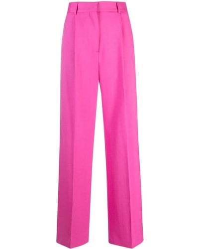 MSGM Pleated Straight-leg Pants - Pink