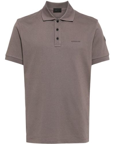 Moncler Logo-print Cotton Polo Shirt - Grey