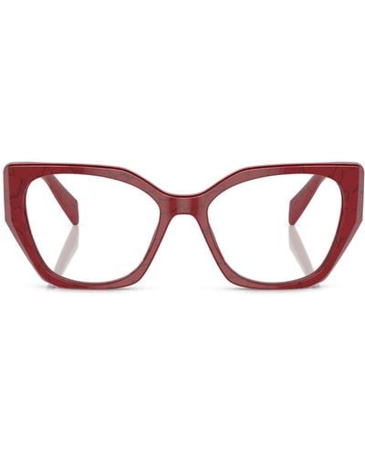 Prada オーバーサイズ 眼鏡フレーム - レッド