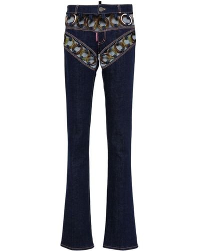 DSquared² Woodstock Trumpet Flared Jeans - Blue