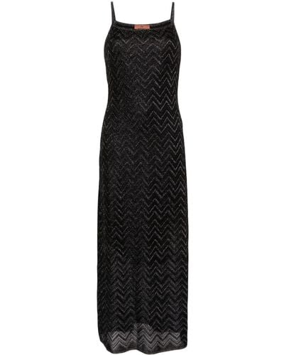 Missoni Lamé Zigzag-woven Maxi Dress - Black