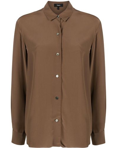 Theory Oversized Shirt - Brown