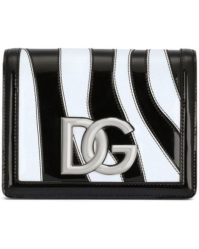 Dolce & Gabbana Sac à bandoulière 3.5 à imprimé zébré - Noir