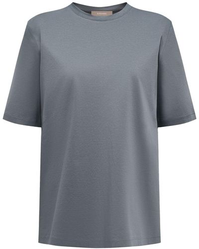 12 STOREEZ Crew-neck Cotton T-shirt - Gray