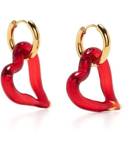 SANDRALEXANDRA Heart Of Glass Hoop Earrings - Red