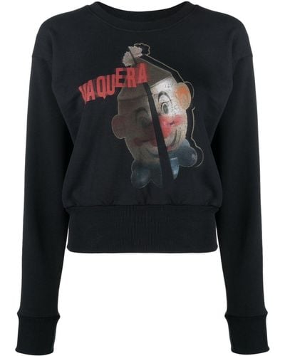 VAQUERA Clown-print Cotton Sweatshirt - Black