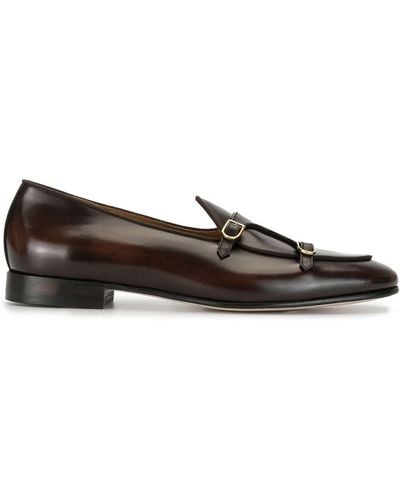 Edhen Milano Double-strap Loafers - Brown