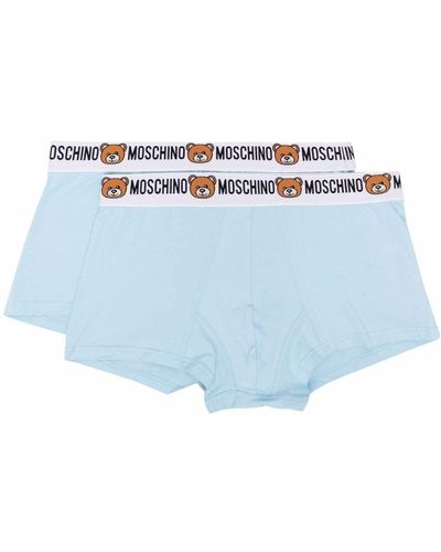 Moschino Two-pack Logo-waistband Boxers - Blue