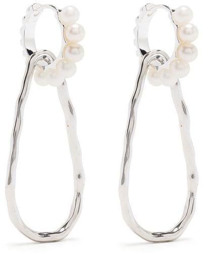 Dower & Hall Waterfall Pearl Drop Earrings - Metallic
