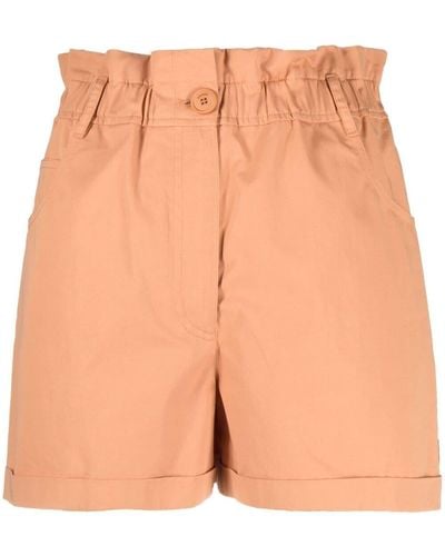 KENZO Shorts con cintura fruncida - Naranja