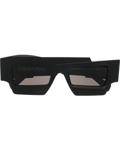 Kuboraum Square Tinted Sunglasses - Black