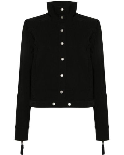 Thom Krom Stand-up-collar Ribbed Jacket - Black