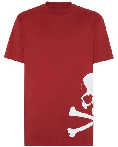 Philipp Plein Skull & Bones Cotton T-shirt - Red