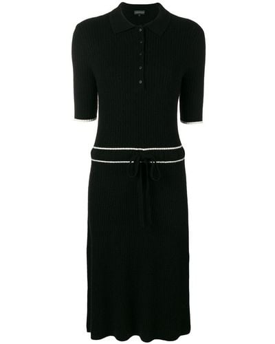 Cashmere In Love Cashmere Blend Ribbed Knit Dress - Black