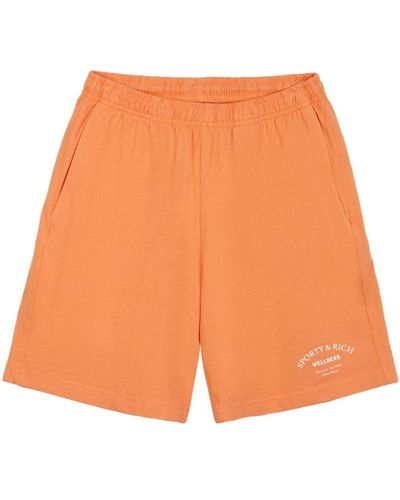 Sporty & Rich Short Wellness Studio à logo imprimé - Orange