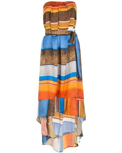 Amir Slama Silk Long Dress - Multicolour