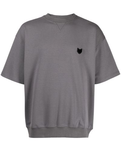 ZZERO BY SONGZIO Logo-patch Cotton-blend T-shirt - Gray