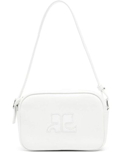Courreges Reedition Leather Camera Bag - White