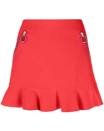 DSquared² Zip-pockets Ruffled Miniskirt - Red