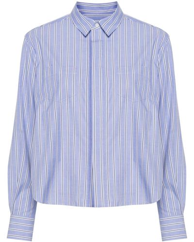 Sacai Striped Panelled Shirt - Blue