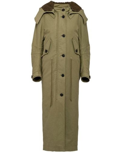 Prada Manteau long à simple boutonnage - Vert