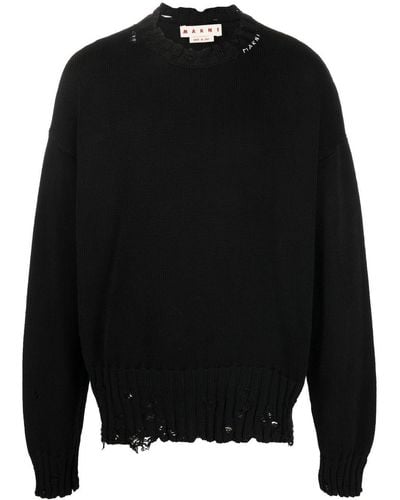 Marni Twisted Pullover mit rundem Ausschnitt - Schwarz