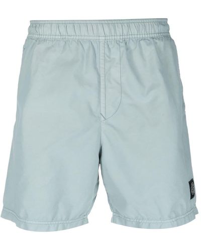 Stone Island Logo-patch Swim Shorts - Blue