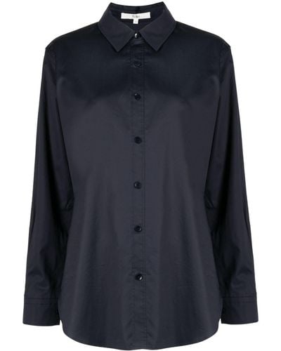 Tibi Button-up Cotton Shirt - Blue