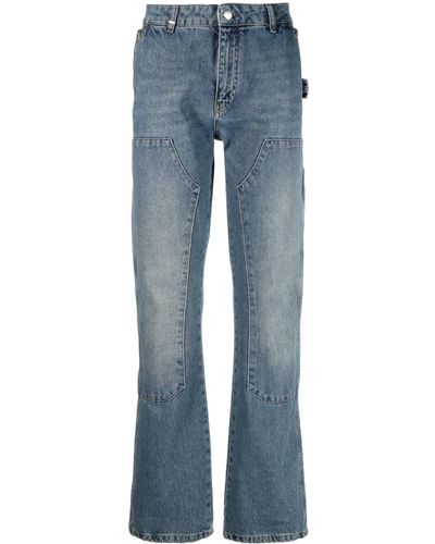 FLANEUR HOMME Halbhohe Straight-Leg-Jeans - Blau