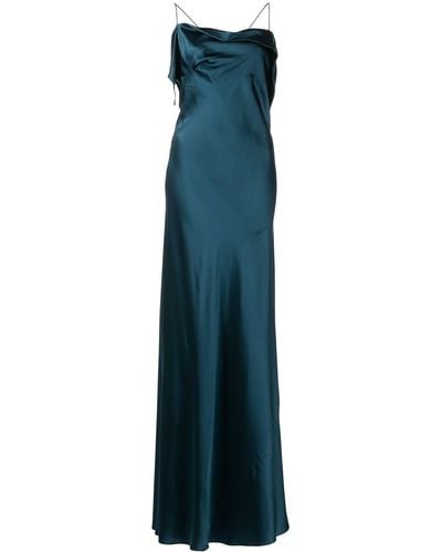 Michelle Mason Square-neck Silk Dress - Blue