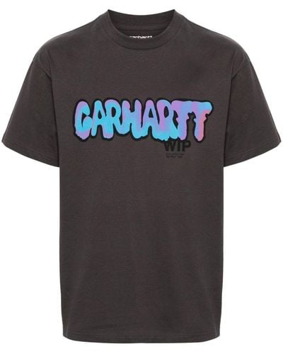 Carhartt Drip T-Shirt mit Logo-Print - Schwarz