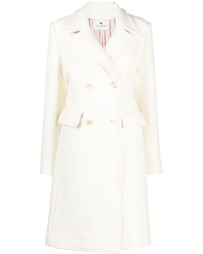 Etro Virgin Wool Double-breasted Coat - White