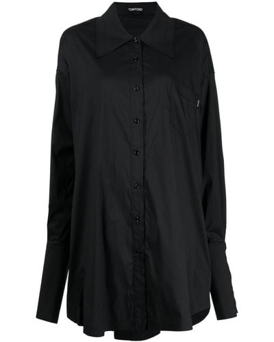 Tom Ford Vestido camisero de manga larga - Negro