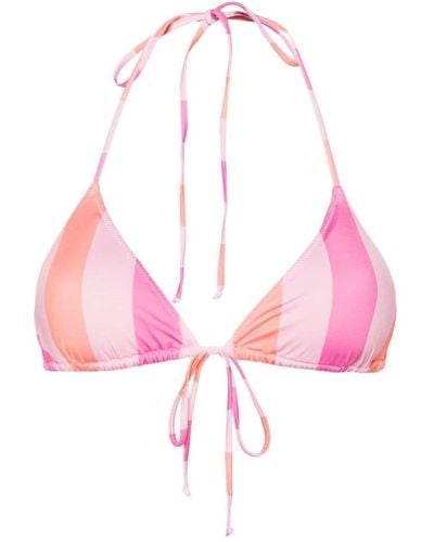 Mc2 Saint Barth Striped Triangle Bikini Top - Pink