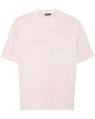 Stone Island T-Shirt mit Logo-Print - Pink
