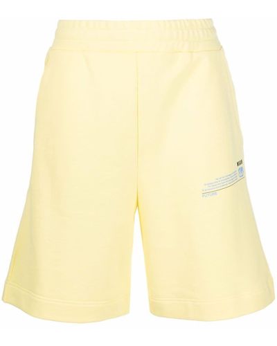 MSGM Pantalones cortos de chándal con cinturilla elástica - Amarillo