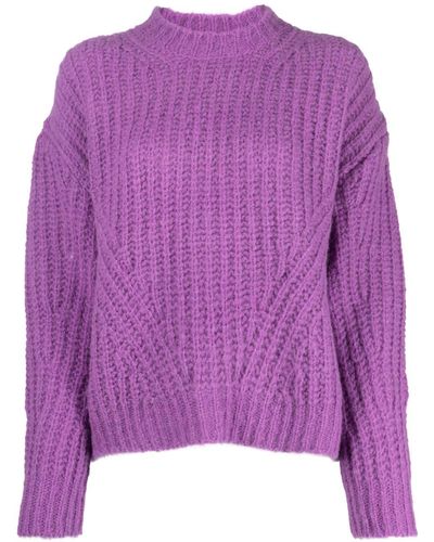 Essentiel Antwerp Ribbed-knit Drop-shoulder Jumper - Purple