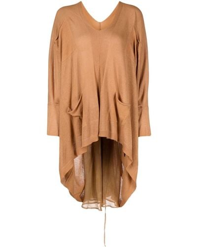 Masnada V-neck Knitted Blouse - Brown