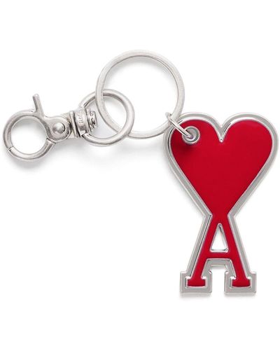 Ami Paris Schlüsselanhänger mit Emaille-Logo - Rot