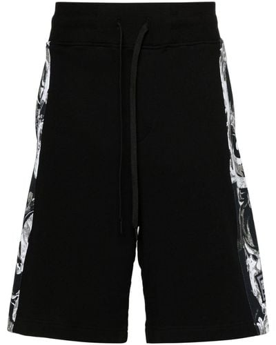 Versace Shorts sportivi Watercolour Couture - Nero