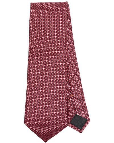 Zegna Geometric-jacquard Silk Tie - Purple