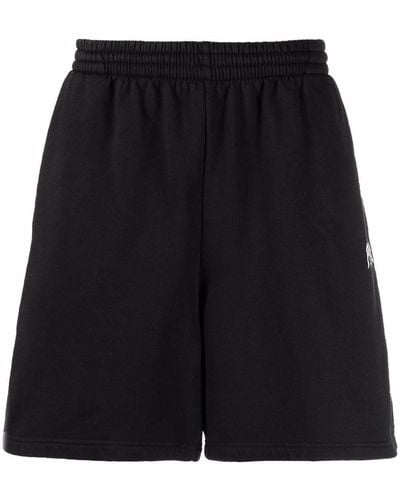 Balenciaga Flared Cotton Track Shorts - Black