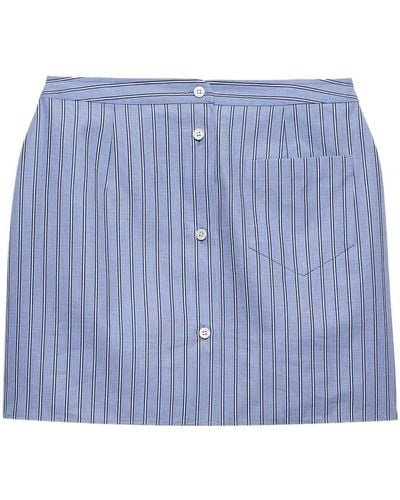 Prada Striped Chambray Miniskirt - Blue